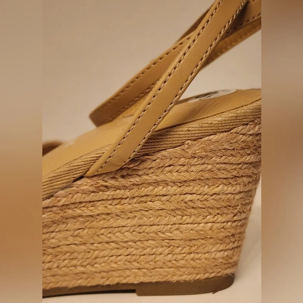 Joie Lila Wedge Leather Sandals Women’s Tan Size 8.5